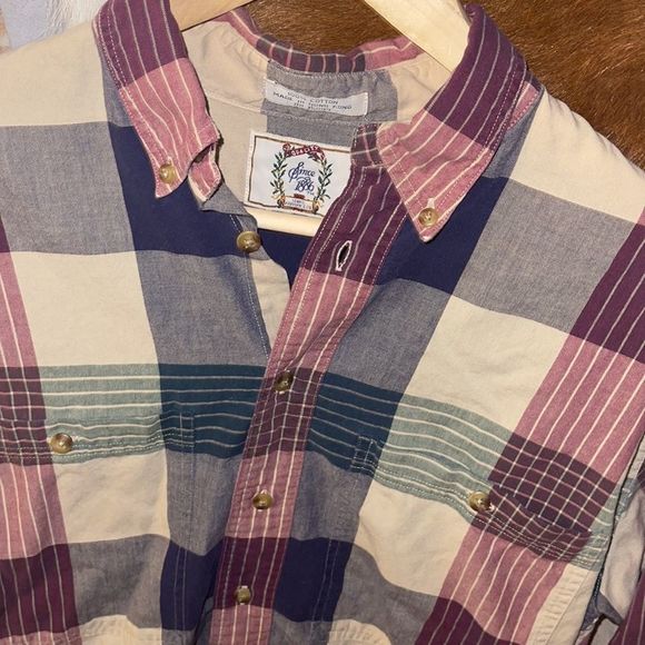 RARE Vintage 1990s Plaid Button Down Shirt - Picture 2 of 3